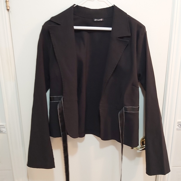 Tied Black Blazer Jacket Size Small (S) - Picture 1 of 3